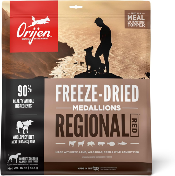 Original Freeze Dried Medallions, Grain Free Dry Dog Food and Topper, Wholeprey Ingredients, 16 Oz - Image 13