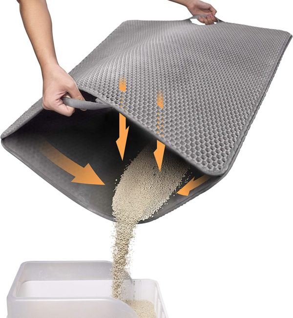 Conlun Cat Litter Mat Cat Litter Trapping Mat, Honeycomb Double Layer Design, Urine and Water Proof Material, Scatter Control, Less Waste，Easier to Clean,Washable - Image 9