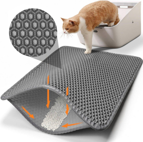 Conlun Cat Litter Mat Cat Litter Trapping Mat, Honeycomb Double Layer Design, Urine and Water Proof Material, Scatter Control, Less Waste，Easier to Clean,Washable - Image 12