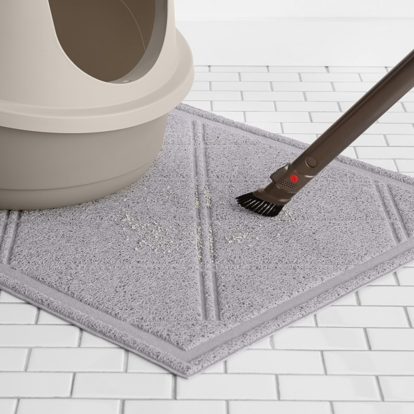 Less-Mess Cat Litter Box Mat, Unscented, 24" X 35", Grey - Image 6