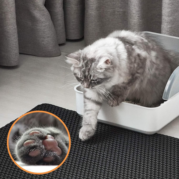 Conlun Cat Litter Mat Cat Litter Trapping Mat, Honeycomb Double Layer Design, Urine and Water Proof Material, Scatter Control, Less Waste，Easier to Clean,Washable - Image 6