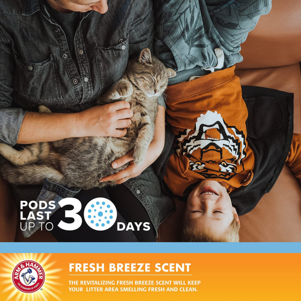 Pets Cat Litter Box Deodorizing Pods 2 Pods, Fresh Breeze Scent | 2 Cat Litter Box Deodorizer from Arm and Hammer | Combats Cat Odors | 2 Adhesive Devices - Image 3