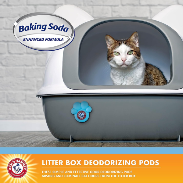 Pets Cat Litter Box Deodorizing Pods 2 Pods, Fresh Breeze Scent | 2 Cat Litter Box Deodorizer from Arm and Hammer | Combats Cat Odors | 2 Adhesive Devices - Image 2