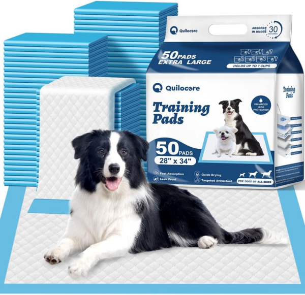 50 Count 28” X 34” XL Disposable Dog Pee Pads, Super Absorbent Leakproof Quick Drying Puppy Pee Pads for Dogs, Extra Large Disposable Dog Training Pads - Image 11