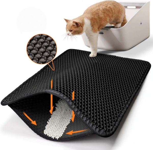 Conlun Cat Litter Mat Cat Litter Trapping Mat, Honeycomb Double Layer Design, Urine and Water Proof Material, Scatter Control, Less Waste，Easier to Clean,Washable - Image 10