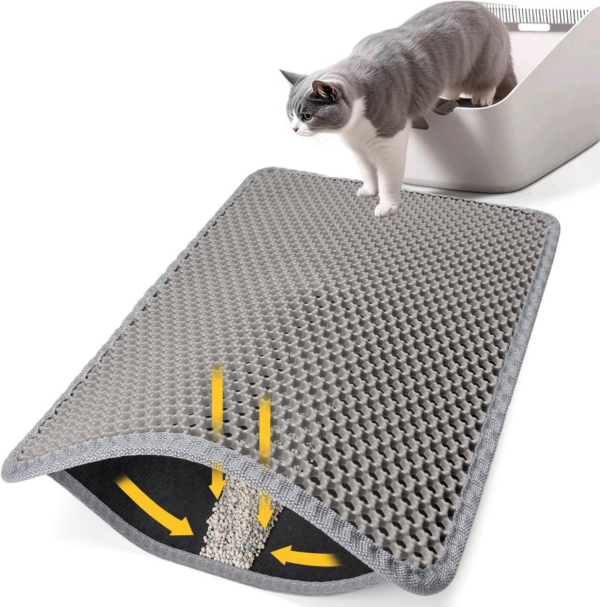 Conlun Cat Litter Mat Cat Litter Trapping Mat, Honeycomb Double Layer Design, Urine and Water Proof Material, Scatter Control, Less Waste，Easier to Clean,Washable - Image 11