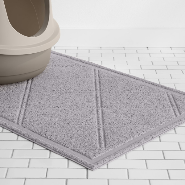 Less-Mess Cat Litter Box Mat, Unscented, 24" X 35", Grey - Image 5